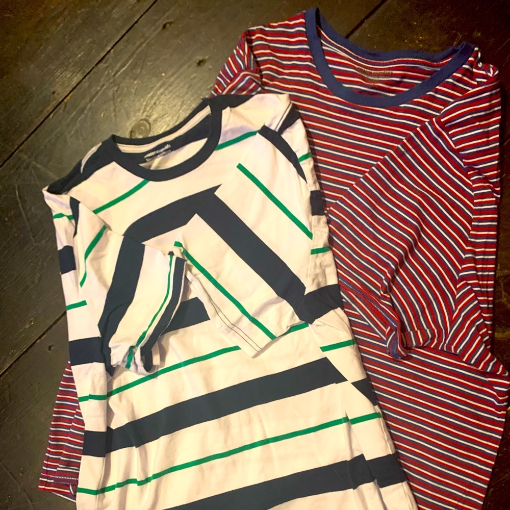 Striped Cree Neck Tee *2 shirt bundle*